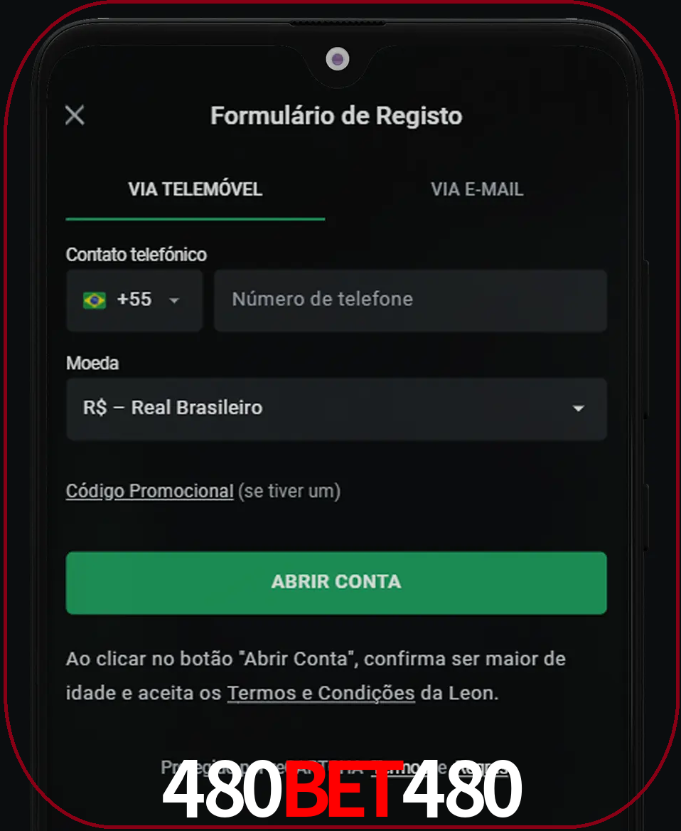 Abra o aplicativo e inicie o processo de registro.